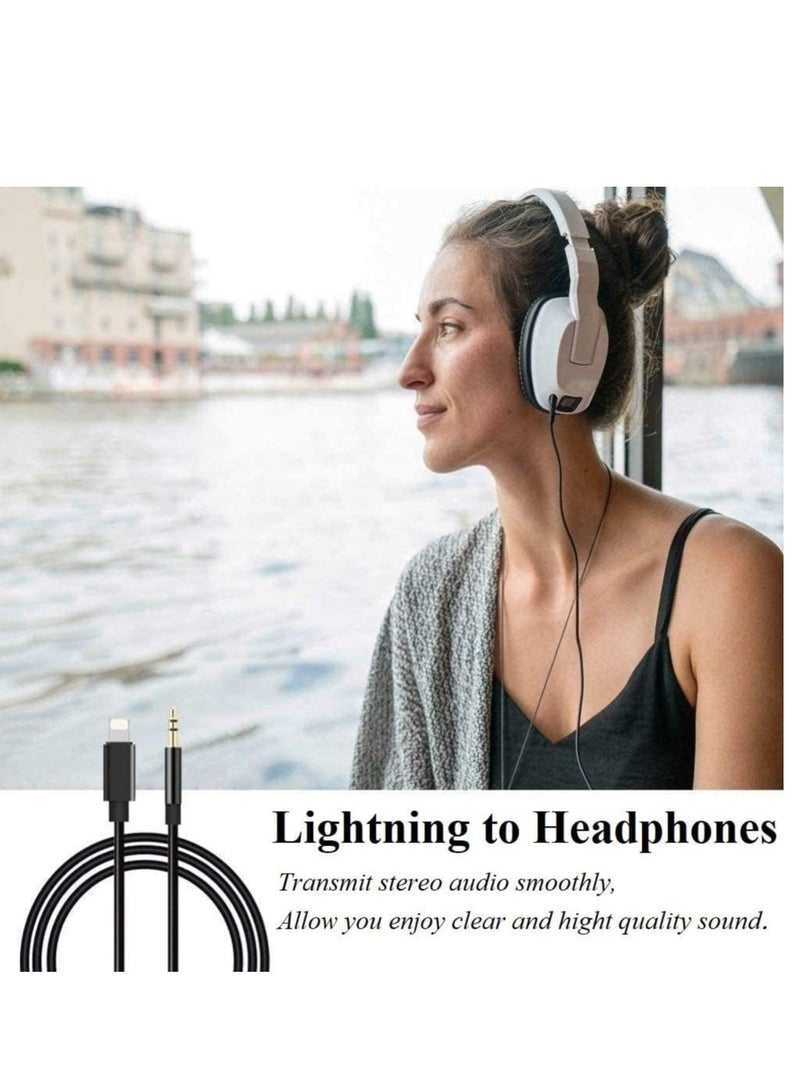 Aux Cord for iPhone, Apple MFi Certified esbeecables Lightning to 3.5mm Aux Cable for Car Compatible with iPhone 12 11 XS XR X 8 7 6 iPad iPod to Car Home Stereo Speaker Headphone - Image 3